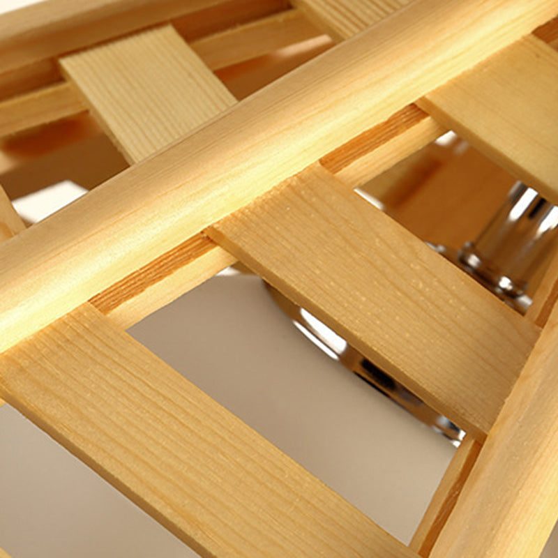Modern Minimalist Prism Wood Glass 1-Light Pendant Light For Dining Room