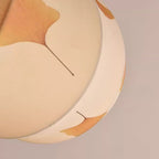 Contemporary Creative Ginkgo Leaf Pumpkin Shape Oval Ash Wood Fabric 3-Light Pendant Light For Dining Room