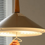 Contemporary Scandinavian Liftable Cone Round Iron 2-Light Pendant Light For Dining Room