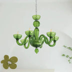 Traditional French Round Curved Iron Glass 6-light Chandelier for Living Room Lumendat