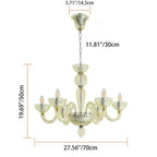 Traditional French Round Curved Iron Glass 6-light Chandelier for Living Room Lumendat