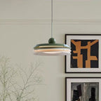 Contemporary Scandinavian Cream Round Iron Acrylic LED Pendant Light for Dining Room BulbSquare