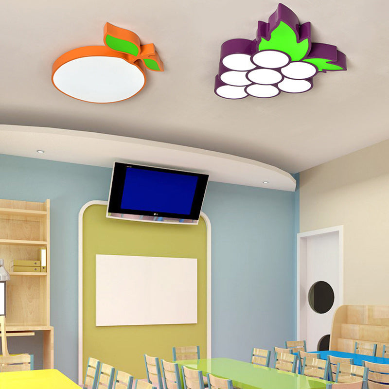 Lumendat Contemporary Creative Cartoon Kids Fruit Shape Hardware Acrylic LED Flush Mount Ceiling Light For Bedroom Lumendat