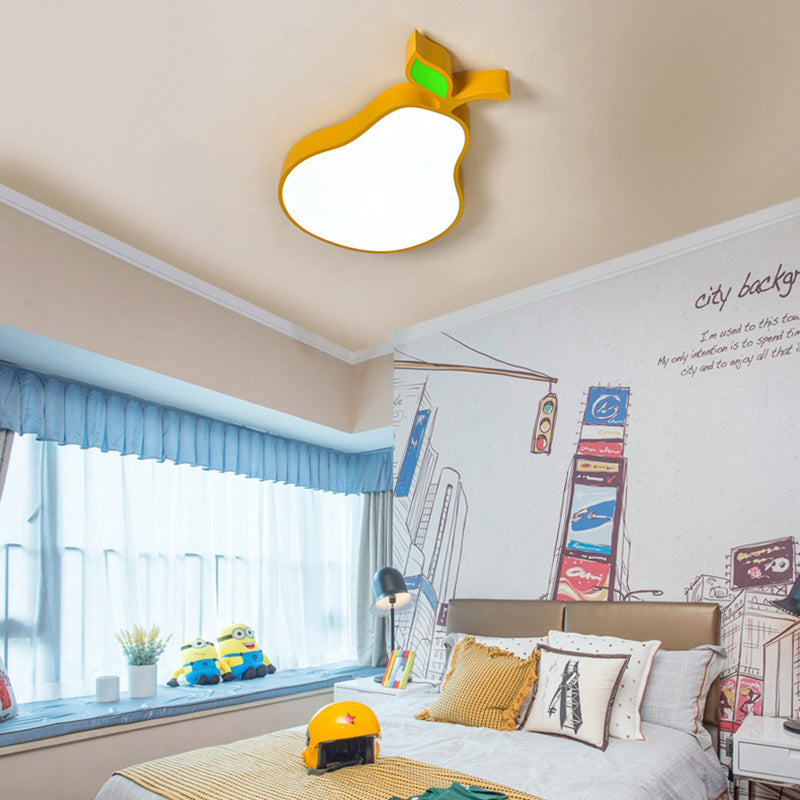 Lumendat Contemporary Creative Cartoon Kids Fruit Shape Hardware Acrylic LED Flush Mount Ceiling Light For Bedroom Lumendat