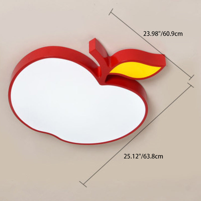 Lumendat Contemporary Creative Cartoon Kids Fruit Shape Hardware Acrylic LED Flush Mount Ceiling Light For Bedroom Lumendat
