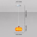 Contemporary Creative Pumpkin Shape Hardware Resin 1-Light Pendant Light For Dining Room