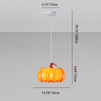 Contemporary Creative Pumpkin Shape Hardware Resin 1-Light Pendant Light For Dining Room