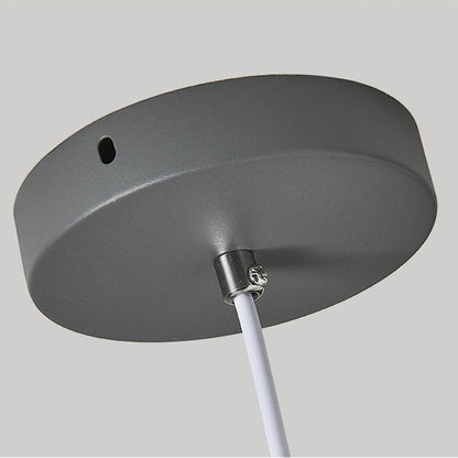 Contemporary Scandinavian Macaron Round Cylinder Iron Solid Wood 1-Light Pendant Light For Bedroom