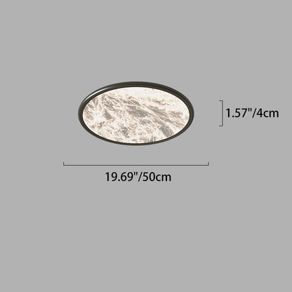 Modern Minimalist Moon Round Dome Aluminum Iron Acrylic LED Flush Mount Ceiling Light for Bedroom