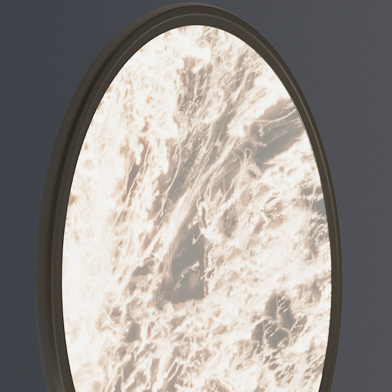 Modern Minimalist Moon Round Dome Aluminum Iron Acrylic LED Flush Mount Ceiling Light for Bedroom