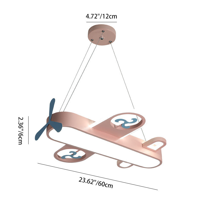 Lumendat Contemporary Creative Cartoon Kids Airplane Shape Iron Acrylic LED Chandelier For Bedroom Lumendat