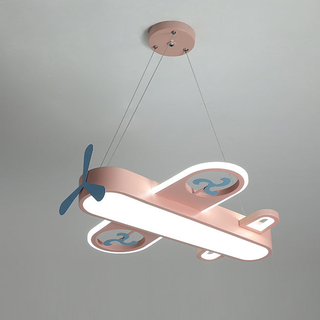 Lumendat Contemporary Creative Cartoon Kids Airplane Shape Iron Acrylic LED Chandelier For Bedroom Lumendat