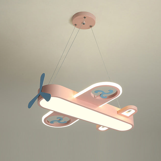 Lumendat Contemporary Creative Cartoon Kids Airplane Shape Iron Acrylic LED Chandelier For Bedroom Lumendat