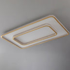 Modern Luxury Round Square Rectangle Copper Acrylic LED Flush Mount Ceiling Light For Bedroom