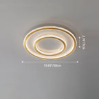 Modern Luxury Round Square Rectangle Copper Acrylic LED Flush Mount Ceiling Light For Bedroom