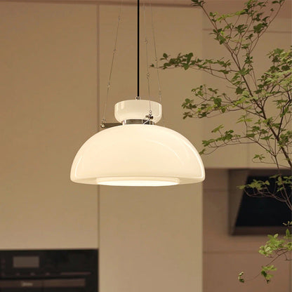 Modern Minimalist Round Cone Iron Glass 1-Light Pendant Light For Dining Room