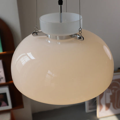 Modern Minimalist Round Cone Iron Glass 1-Light Pendant Light For Dining Room