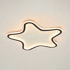 Contemporary Creative Kids Star Shape Silicone Aluminum Iron LED Flush Mount Ceiling Light For Bedroom