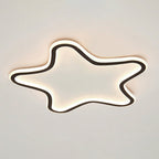 Contemporary Creative Kids Star Shape Silicone Aluminum Iron LED Flush Mount Ceiling Light For Bedroom