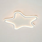 Contemporary Creative Kids Star Shape Silicone Aluminum Iron LED Flush Mount Ceiling Light For Bedroom