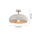 Contemporary Scandinavian Wabi Sabi Oval Round Iron Composite 1-light Semi-flush Mount Ceiling Light for Hallway