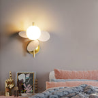 Lumendat Contemporary Creative Kids Macaron Round Iron PVC Glass 1-Light Wall Sconce Lamp For Bedroom Lumendat