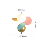 Lumendat Contemporary Creative Kids Macaron Round Iron PVC Glass 1-Light Wall Sconce Lamp For Bedroom Lumendat
