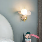 Lumendat Contemporary Creative Kids Macaron Round Iron PVC Glass 1-Light Wall Sconce Lamp For Bedroom Lumendat