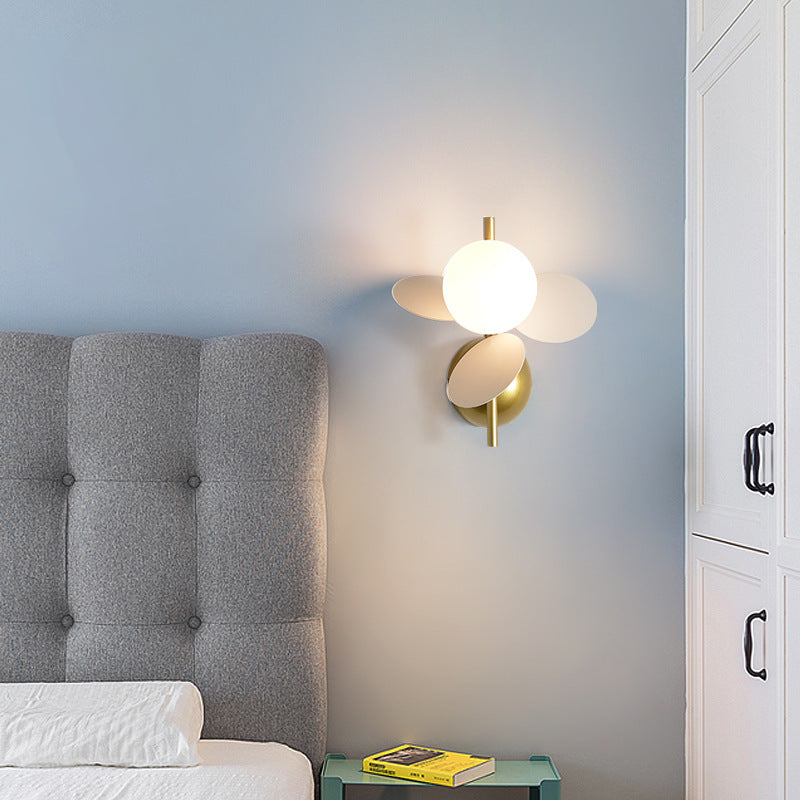 Lumendat Contemporary Creative Kids Macaron Round Iron PVC Glass 1-Light Wall Sconce Lamp For Bedroom Lumendat