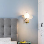 Lumendat Contemporary Creative Kids Macaron Round Iron PVC Glass 1-Light Wall Sconce Lamp For Bedroom Lumendat