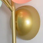 Lumendat Contemporary Creative Kids Macaron Round Iron PVC Glass 1-Light Wall Sconce Lamp For Bedroom Lumendat