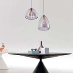 Contemporary Scandinavian Cone Metal Glass 1-Light Pendant Light For Dining Room