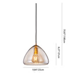 Contemporary Scandinavian Cone Metal Glass 1-Light Pendant Light For Dining Room
