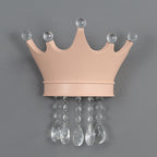 Lumendat Contemporary Creative Kids Crown Semicircle Resin Crystal 2-Light Wall Sconce Lamp For Bedroom Lumendat