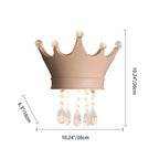 Lumendat Contemporary Creative Kids Crown Semicircle Resin Crystal 2-Light Wall Sconce Lamp For Bedroom Lumendat