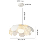 Contemporary Scandinavian Cream Flower Round Iron Acrylic LED Pendant Light For Dining Room