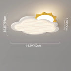 Contemporary Creative Kids Cartoon Cloud Sun Rainbow Iron Acrylic LED Flush Mount Ceiling Light for Bedroom