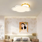 Contemporary Creative Kids Cartoon Cloud Sun Rainbow Iron Acrylic LED Flush Mount Ceiling Light for Bedroom