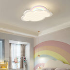 Contemporary Creative Kids Cartoon Cloud Sun Rainbow Iron Acrylic LED Flush Mount Ceiling Light for Bedroom