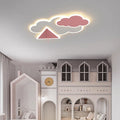 Contemporary Creative Kids Cartoon Clouds Paper Airplane Iron Acrylic LED Flush Mount Ceiling Light For Bedroom