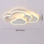 Contemporary Creative Kids Cartoon Clouds Combination Aluminum Acrylic LED Flush Mount Ceiling Light for Bedroom