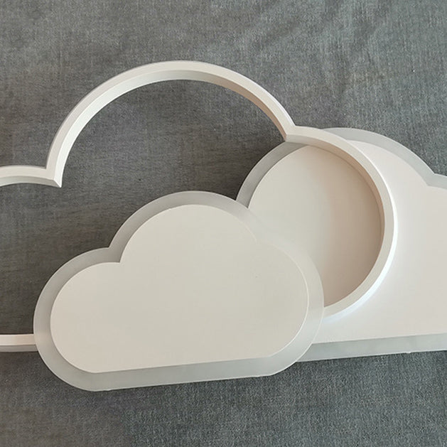 Contemporary Creative Kids Cartoon Clouds Combination Aluminum Acrylic LED Flush Mount Ceiling Light for Bedroom