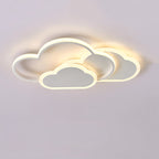 Contemporary Creative Kids Cartoon Clouds Combination Aluminum Acrylic LED Flush Mount Ceiling Light for Bedroom