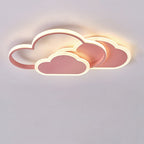Contemporary Creative Kids Cartoon Clouds Combination Aluminum Acrylic LED Flush Mount Ceiling Light for Bedroom