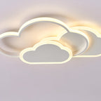 Contemporary Creative Kids Cartoon Clouds Combination Aluminum Acrylic LED Flush Mount Ceiling Light for Bedroom