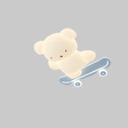 Lumendat Contemporary Creative Cartoon Kids Skateboard Bear PE Iron LED Flush Mount Ceiling Light For Bedroom Lumendat