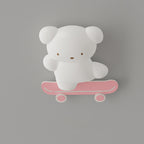 Lumendat Contemporary Creative Cartoon Kids Skateboard Bear PE Iron LED Flush Mount Ceiling Light For Bedroom Lumendat
