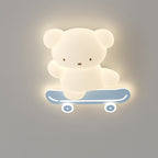 Lumendat Contemporary Creative Cartoon Kids Skateboard Bear PE Iron LED Flush Mount Ceiling Light For Bedroom Lumendat