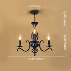 Contemporary Industrial Twig Candle Shaped Iron 3/5/6/8/10 Light Chandelier for Living Room BulbSquare
