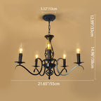 Contemporary Industrial Twig Candle Shaped Iron 3/5/6/8/10 Light Chandelier for Living Room BulbSquare